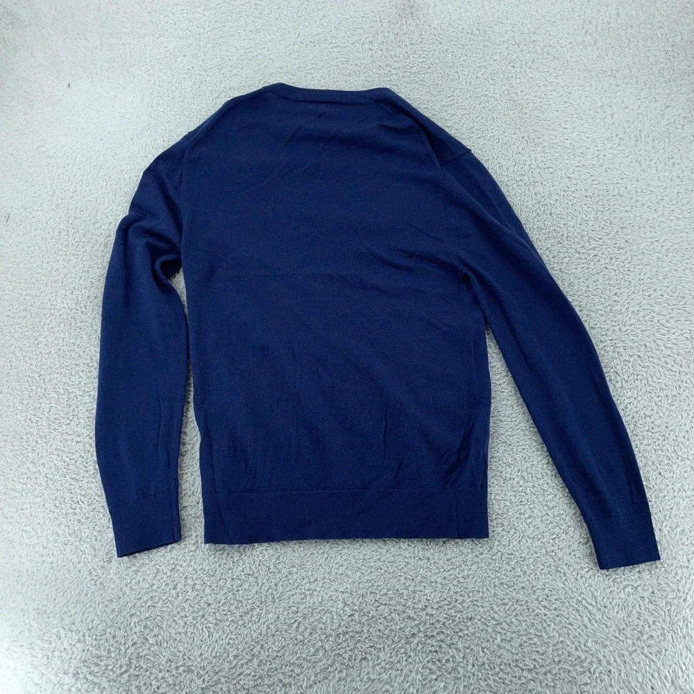 Banana Republic Sweater Mens Medium Blue 100%‎ Merino Wool Crewneck Lightweight